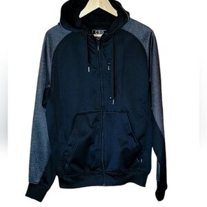 Champs Men's Black Charcoal Gray CSG Veracity Full Zip Hoodie, Size Small